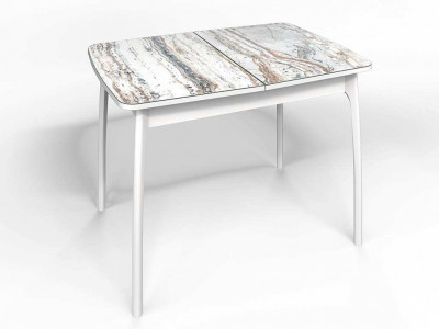 Стол СМ-2 Флорида опора массив изогнутая белый