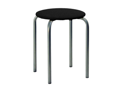 Табурет Комфорт серебро/к/з черный