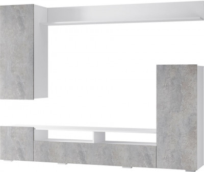 Гостиная "Диаманд" белый/цемент светлый