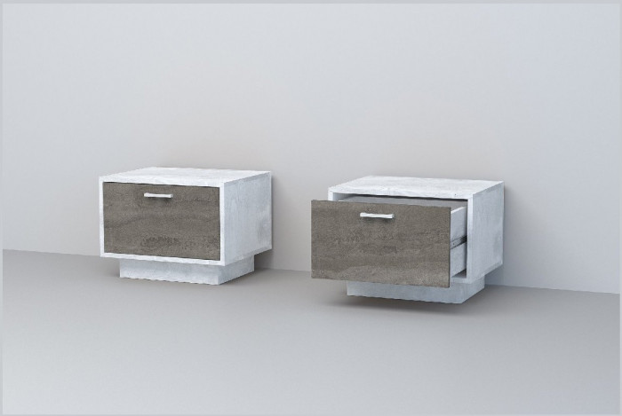 Эго Тумба Т-5 ПД (Глянец Белый/Бетон Светлый)