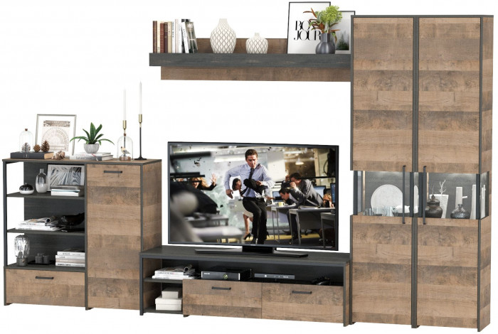 Трувор Гостиная 035, дуб гранж песочный/интра