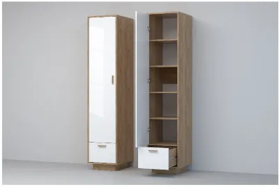 Эго Пенал П-1 ПД (Глянец Белый/Дуб Крафт Золотой)