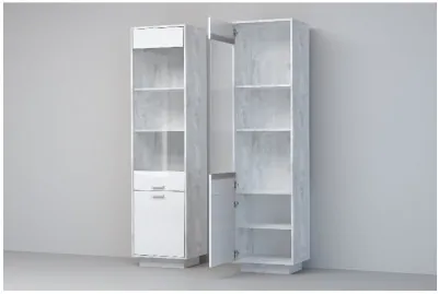 Эго Пенал ПС-1 ПД (Глянец Белый/Бетон Светлый)