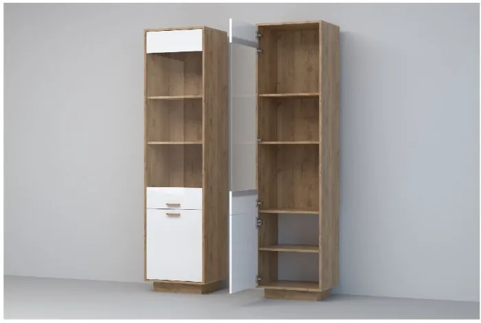 Эго Пенал ПС-1 ПД (Глянец Белый/Бетон Светлый)