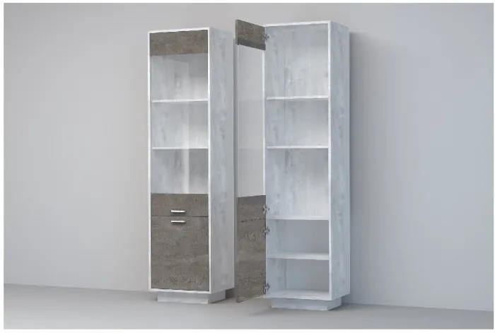 Эго Пенал ПС-1 ПД (Глянец Белый/Бетон Светлый)