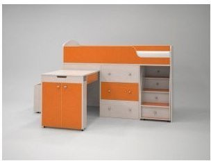 Кровать-чердак Малыш 70х160 (оранжевый)