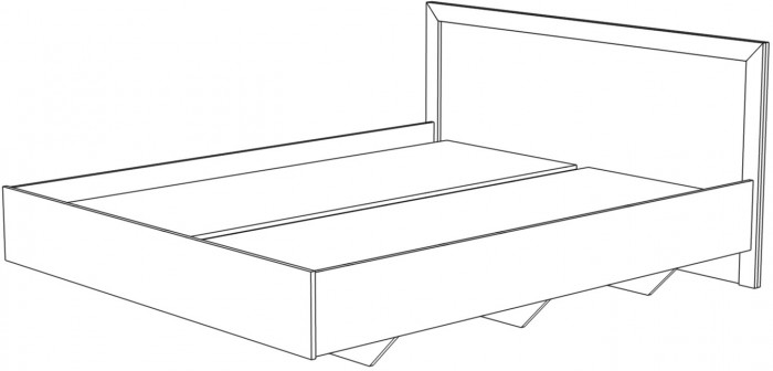 Кровать двуспальная 160х200 "Эстель" - Дуб полярный/Сосна натуральная