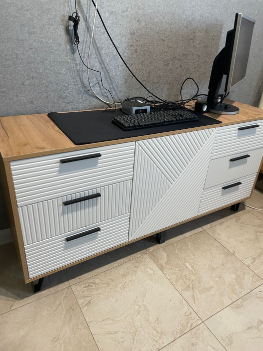 Флэш Комод 1500 браш вайт/дуб крафт