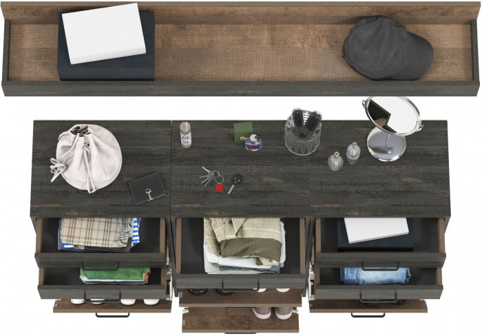 Трувор Прихожая 171, цвет дуб гранж песочный/интра, ШхГхВ 150х37х195 см.