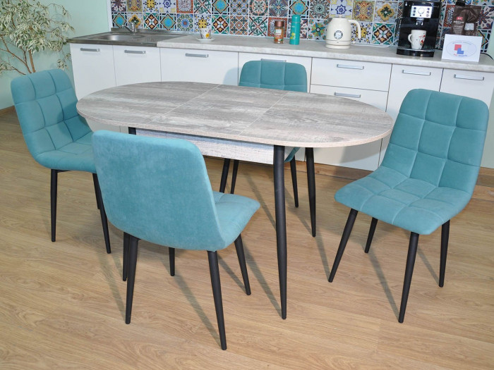 Обеденная группа Стиль-1 / Стул Х 4 шт. / Бетон темный/черный / бид 15