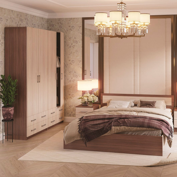 ГАРМОНИЯ ШК 603 М шкаф 2х створчатый (0,8х2,2х0,5) дуб крафт белый/дуб крафт серый