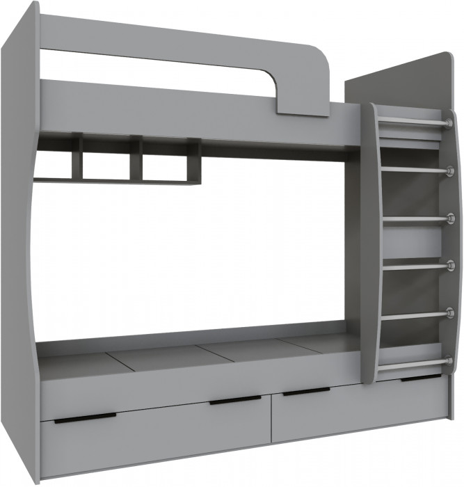 Кровать Мадрид (0,8) двухярусная, Камень серый