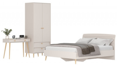 Афина Спальня 07-1600, цвет кашемир серый, сп.м. 1600х2000 мм., б/м, основание есть - фанера