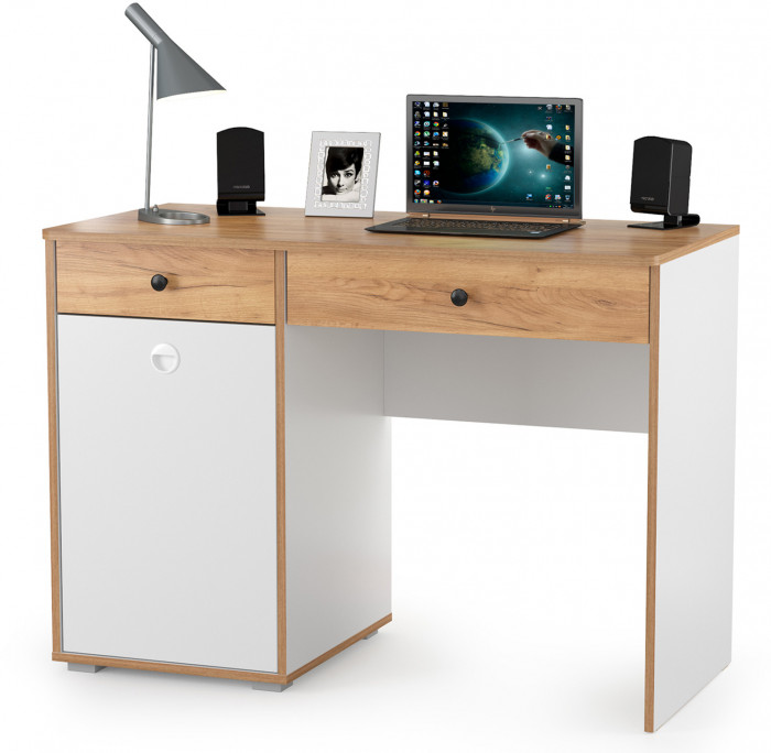 Вуди Компоновка № 06, цвет белый премиум/дуб крафт золотой, ШхГхВ 155х52,7х180,3 см., универсальная сборка