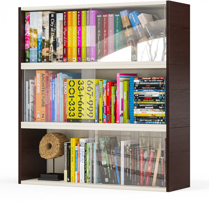 Три полки книжных С-МД-КН01, венге/дуб