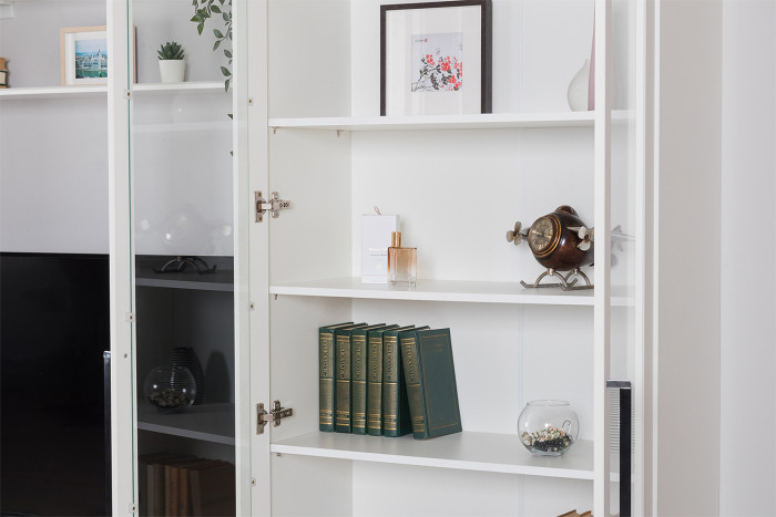 Валенсия Гостиная № 072, ЛДСП белый шагрень/МДФ белый шагрень