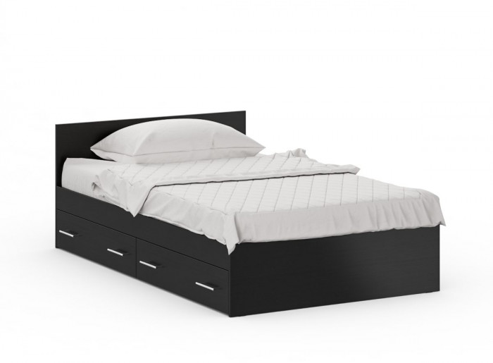 Кровать с ящиками 1200 + Пенал Стандарт, венге