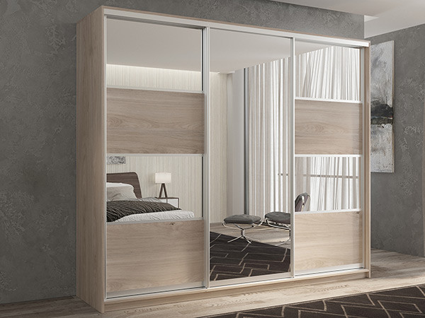 Шкаф-купе Кааппи 5 Кастелло Серый 240х45х230 см