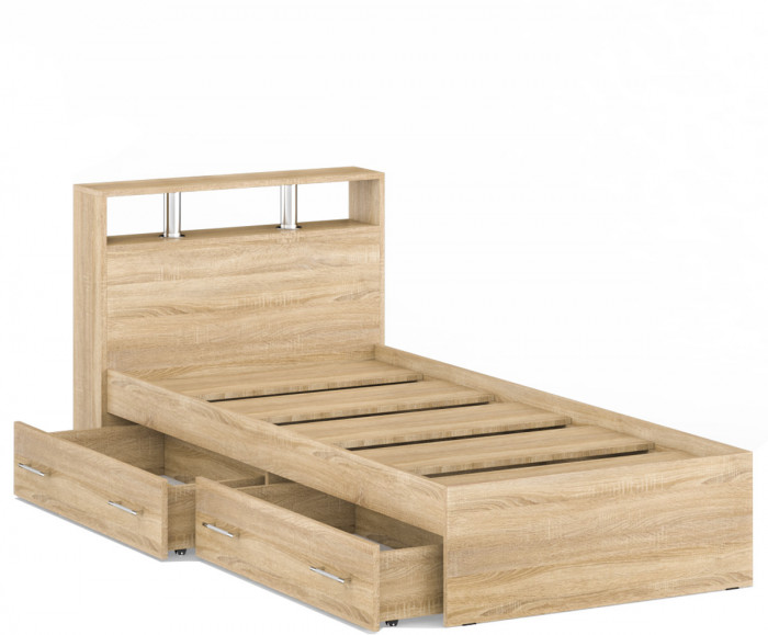 Камелия Кровать с ящиками 0900, дуб сонома
