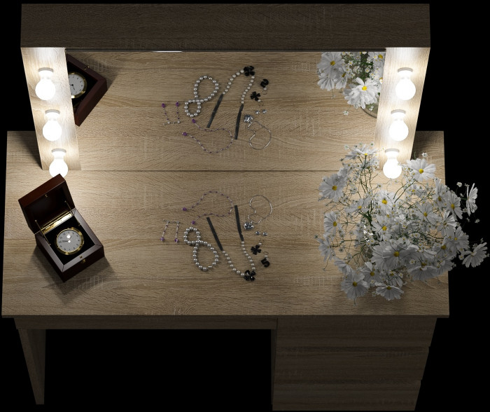 Стол косметический с подсветкой Сура, дуб сонома