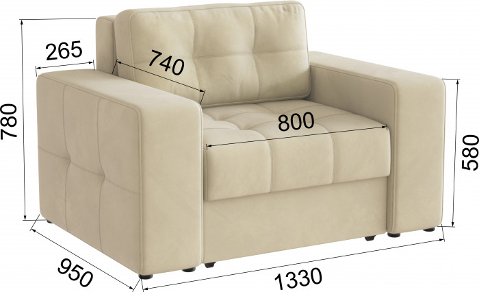 Кресло-кровать Верден, Бежевый