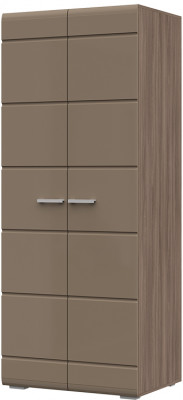 Симба шкаф 2-х створчатый (800*2000*570) ясень шимо темный/кофе с молоком