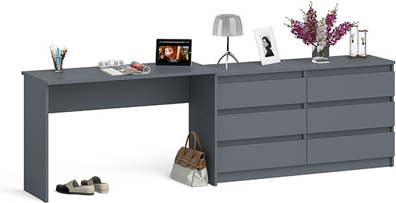 Мори письменный стол МСП1200.1 + Комод МК1380.6, графит