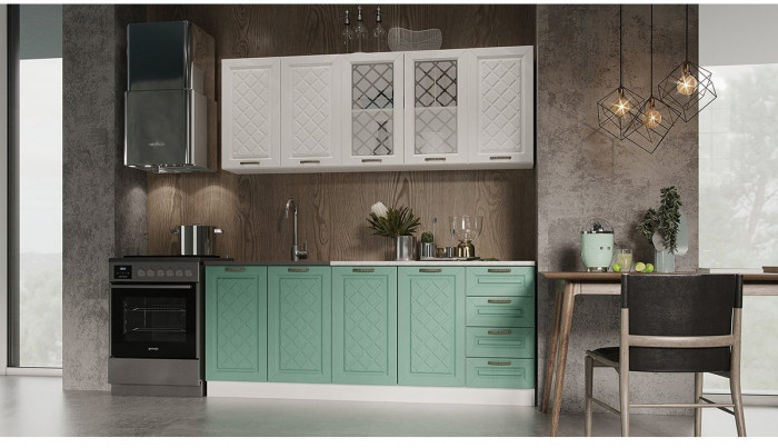 Кухня МДФ Агава 2000, лиственница темная