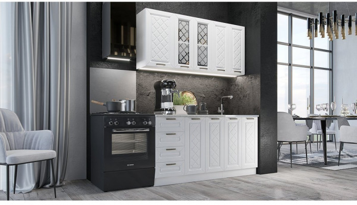 Кухня МДФ Агава 1600, антрацит