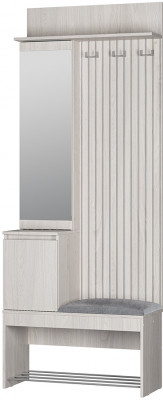 Прихожая "Лама" ПР-07 Ясень белый/Хром