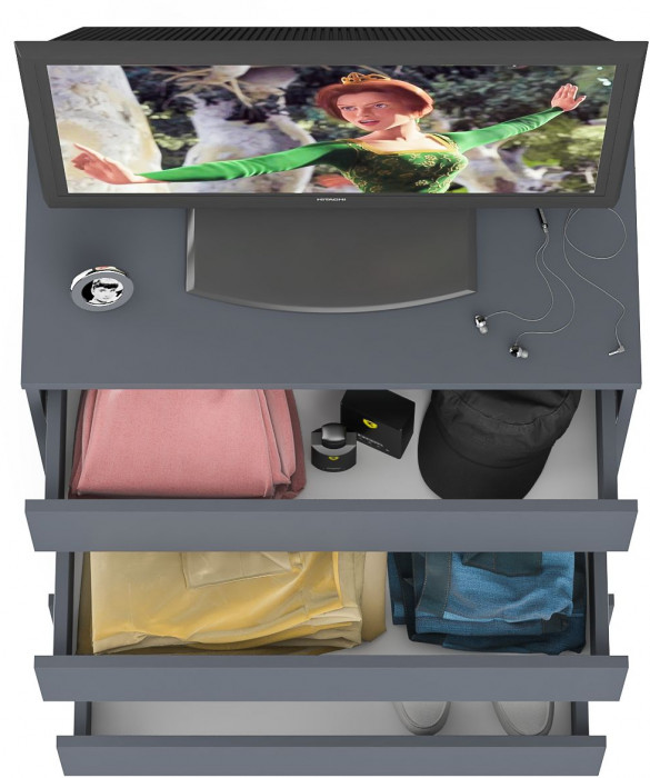 Мори Комод МК800.4, цвет графит, ШхГхВ 80,4х41х94 см.