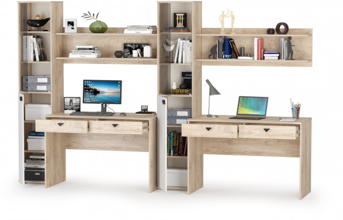 КР100 Бостон № 10, цвет дуб эндгрейн элегантный/ 12.69+09.132+13.155+12.69+09.132+13.155, ШхГхВ 307,6х57,2х194,4 см., ун. сборка