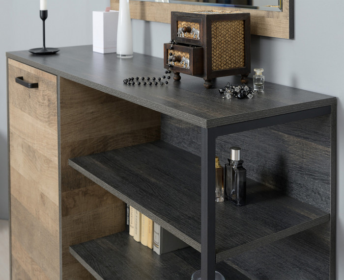 Трувор Прихожая 177, цвет дуб гранж песочный/интра, ШхГхВ 209х37х195 см., универсальная сборка