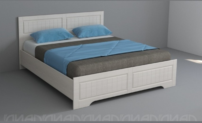 КЭТ-6 Кантри Кровать 160, под ортопедическое основание (Бодега белая / Сандал)