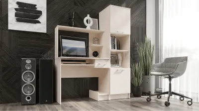 Компьютерный стол №3 + Пенал (Сандал светлый)