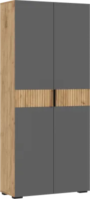 Роджинамиф Шкаф двухстворчатый (800) (Графит, Крафт золотой)