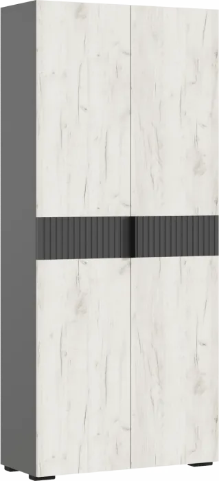 Роджинамиф Шкаф двухстворчатый (800) (Графит, Крафт золотой)