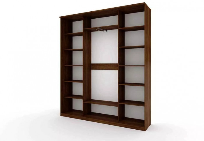 Шкаф купе Модерн 2076х450 3-х дверный 3-х секционный фотопечать №2 венге