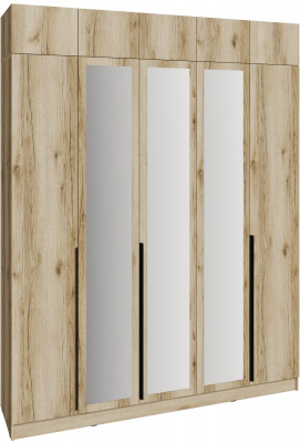 Шкаф 2,0 с антресолью и зеркалом Мадрид, Дуб делано