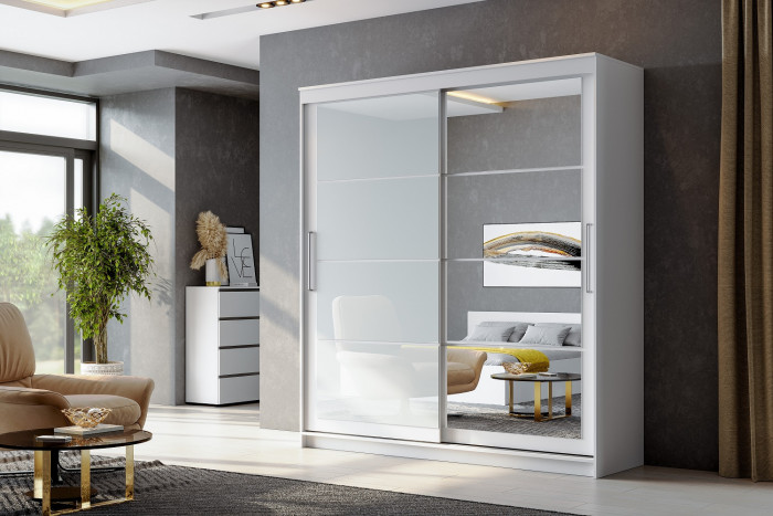 Шкаф-купе "ШКП 3" (2,0) Белый текстурный