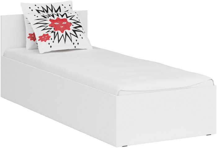 Кровать 0800 + Пенал Стандарт, цвет белый, ШхГхВ 83,5х203,5х70 + 45х52х200 см., сп.м. 800х2000 мм., без матраса, основание есть