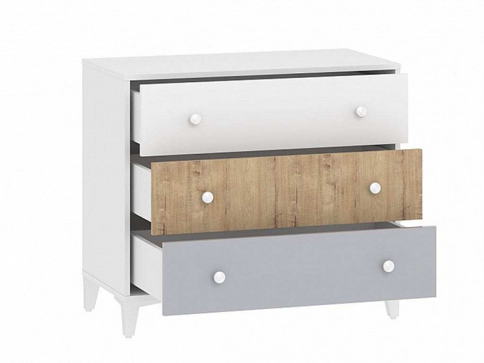 НМ 041.15 комод Морти Дуб Бунратти/белый/серый