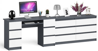 Мори Стол компьютерный МС-2 + Комод МК1380.6, цвет дуб сонома, ШхГхВ 273,4х50х76,6 см., универсальная сборка