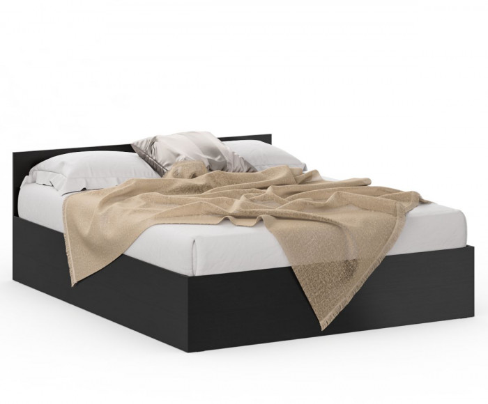 Спальня Стандарт 4-1600, венге/фасады ТВ тумбы МДФ чёрный глянец