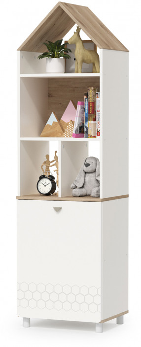 Эйп 13.334 Шкаф для одежды + 13.322 Комод + 13.14 Стеллаж, белый/дуб белый