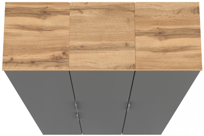 Октава 13.228 Шкаф-пенал + 13.228 Пенал + 13.228 Пенал, серый графит/дуб крафт золотой/фасады МДФ серый графит