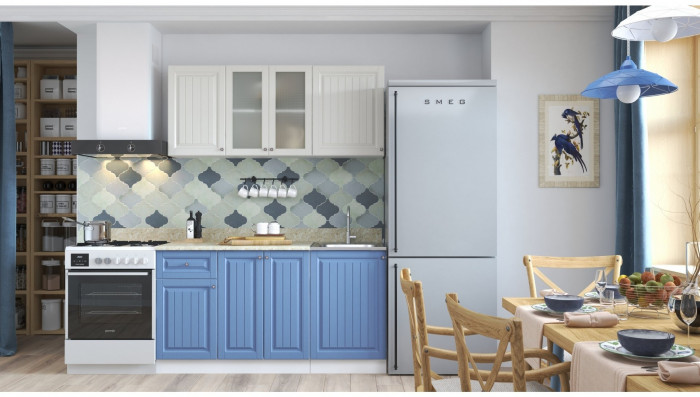 Кухня МДФ Хозяюшка 1500, Фисташка