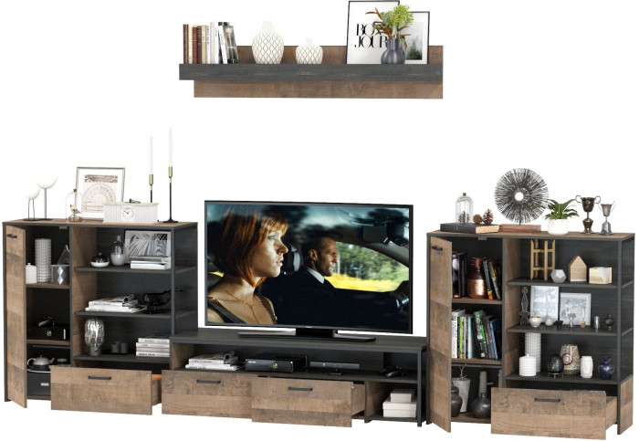 Трувор Гостиная 049, дуб гранж песочный/интра