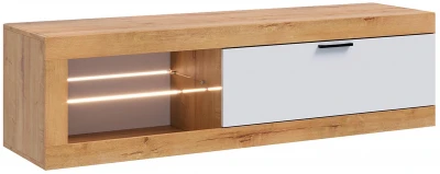 Прага Тумба ТВ мини, вотан/Белый гладкий