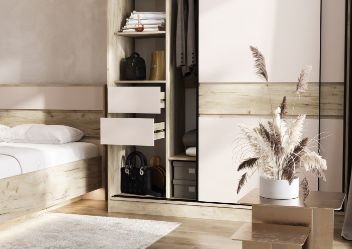 Шкаф-купе 1800 Роджинамиф, Крафт серый/Кашемир